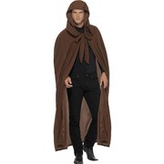 Adult Halloween Gravekeeper Brown Hooded Cloak Pk 1 (Cloak Only)
