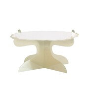 White & Gold Cardboard Cake Stand 11.5in Wide