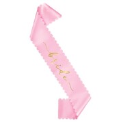 Pastel Pink & Gold Satin Bride Sash