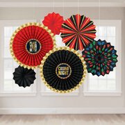Casino Night Poker Paper Fan Decorations (Pk 6)