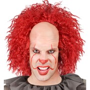 Halloween Creepy Clown Headpiece with Red Hair Wig
