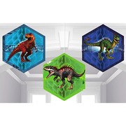 Jurassic World Dinosaur Hanging Honeycomb Decorations Pk 3