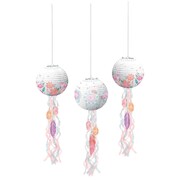 Free Spirit Boho Paper Tassel & Feather Lantern Decorations Pk 3