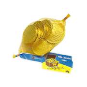 Gold Foil Wrapped Chocolate Coins 65g Pk 1