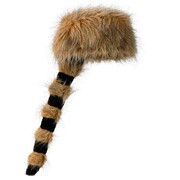 Faux Fur Trapper Hat Animal Tail Costume Hat Adult Size
