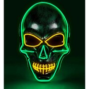 Light Up Colour Silver Skull Halloween Mask