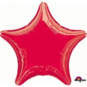 Metallic Red Star 19in. Standard Foil Balloon Pk 1