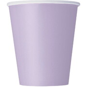 Lavender Purple Paper Party Cups 270ml Pk 8