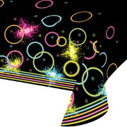 Glow Party All Over Print Plastic Tablecover (137cm x 259cm) Pk 1