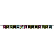 Glow Party Happy Birthday Banner (2.7m) Pk 1