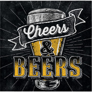 Cheers & Beers 2 Ply Cocktail Napkins Pk 16