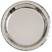 Silver Foil 7in. Paper Plates Pk 8