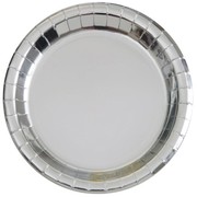 Silver Foil 9in. Paper Plates Pk 8
