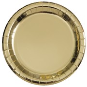 Gold Foil 9in. Paper Plates Pk 8