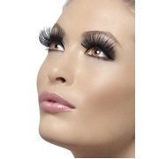 Black 60s Style Long Eyelashes With Glue (1 Pair)