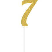 Gold Glitter Number 7 Cake Topper Decoration Pk 1
