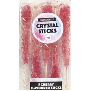 Hot Pink Cherry Flavour Sugar Crystal Sticks 110g (5 Pieces)