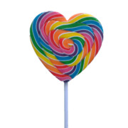 Rainbow Swirl Mega Heart Pop Lollipop (85g) Pk 24