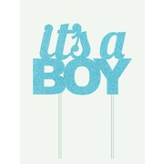 It's A Boy Blue Glitter Cake Topper Decoration Pk 1