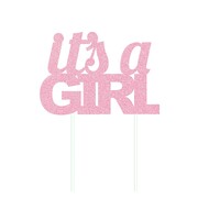 It's A Girl Pink Glitter Cake Topper Decoration Pk 1
