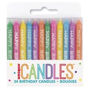 Happy Birthday Message Cake Candles Pk 24 