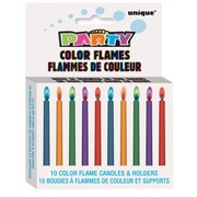 Flame Colour Candles Pk 10