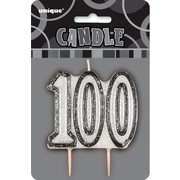Glitz Black Silver 100 Candle Pk 1 