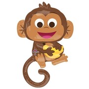 Happy Monkey Foil Supershape Balloon Pk1 