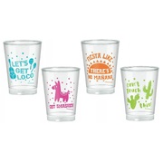 Mexican Fiesta Printed Plastic Tumblers Cups 295ml (Pk20)