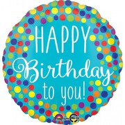 Happy Birthday To You Dots Foil Balloon (17in. / 43cm) Pk 1