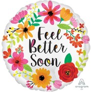 Feel Better Soon Floral Foil Balloon 17in 43cm