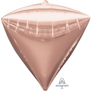 Metallic Rose Gold Foil Diamondz Balloon (40cm x 43cm) Pk 1