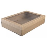 Kraft Brown Grazing Boxes with Lids Medium 360x252x80mm (Pk 24)
