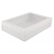 White Grazing Boxes with Lids Medium 360x252x80mm (Pk 2)