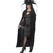 Adult Deluxe Long Black Witch Cape Pk 1 
