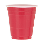 Red Plastic Shot Glasses 59ml (Pk 20)