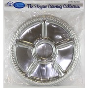 Platter Round Compartment 305mm Silver Pk2