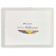 Large White Plastic Rectangle Platter 46.5 x 34cm (Pk 24)