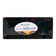 Black Rectangle Plastic Platter (46.5cm x 20cm) Pk 24