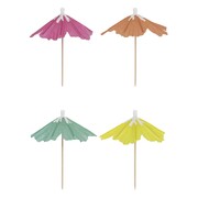 Paper Tropical Flower Drink Umbrellas Pack of 24 | Hawaiian Luau Party Decorations