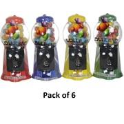 Mini Gumball Machine Assorted Colours Pk 6