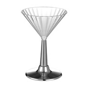 Silver Trim Plastic Martini Glasses 175ml Pk 96