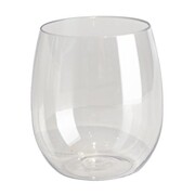 Stemless Clear Wine Glasses Reuseable 350ml Pk 6