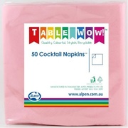 Light Pink Cocktail Napkins 2 Ply Pk 50