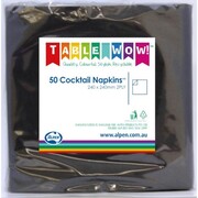 Black 2 Ply Cocktail Napkins Pk 50