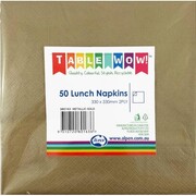 Metallic Gold 2 Ply Paper Lunch Napkins Pk 50