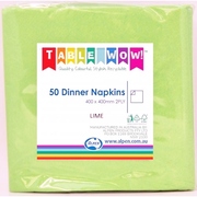 Lime Dinner Napkins 2 Ply (40cm x 40cm) Pk 50 