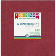 Burgundy 2 Ply Paper Dinner Napkins (Pk 50) 