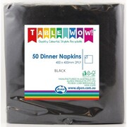 Black 2 Ply Dinner Napkins Pk 50