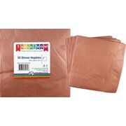 Metallic Rose Gold Dinner Napkins 2 Ply Pk 50